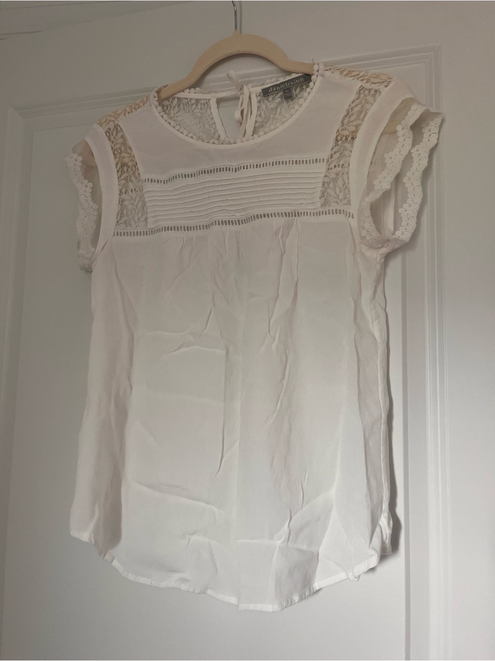 Daniel Rainn White Short-Sleeved Top - Size PM